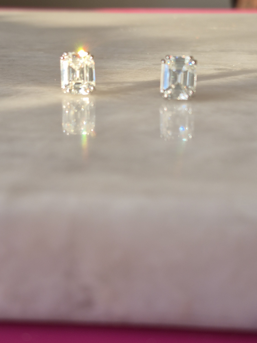 Emerald-Cut Cz Stud Earrings - Classic Women Jewelry